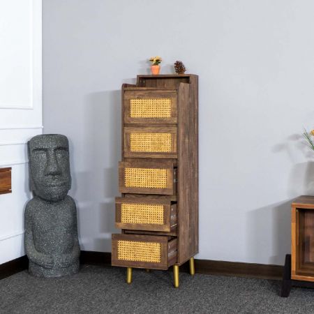 K dispozici je plastová překližka, dřevovláknitá deska střední hustoty a masivní dřevěné desky. Největším prvkem úložné skříňky je ratanový prvek.